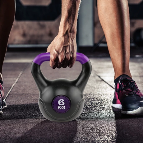 Kettlebell Pesa Rusa Cemento Color 6 Kg Negro