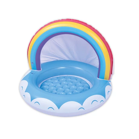 Piscina Inflable Forma de Arcoíris Celeste 40 Lt 66 x 95 cm