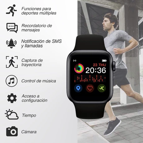 Reloj Inteligente Smartwatch T500 Negro