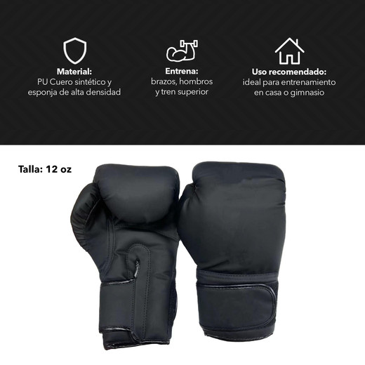 Guantes de Boxeo Atletis 12 oz Negro