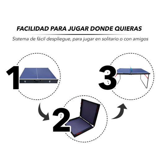 Mini Mesa de Ping Pong Portátil Azul