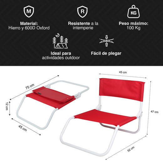 Silla de Descanso Plegable Rojo