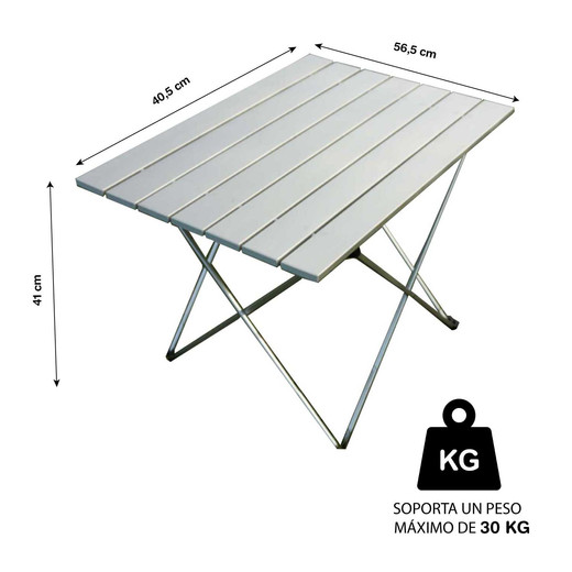 Mesa de Camping Plegable Portátil Gris