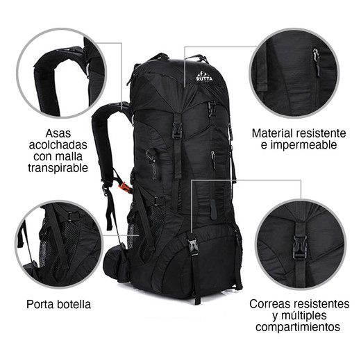 Mochila Outdoor 75 Litros Negro