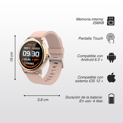Smartwatch Sb1255h-dk Rosado