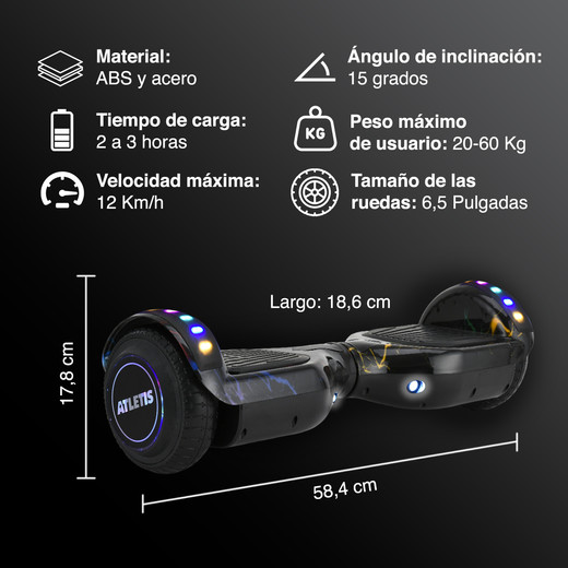Hoverboard Bluetooth Luces 6,5
