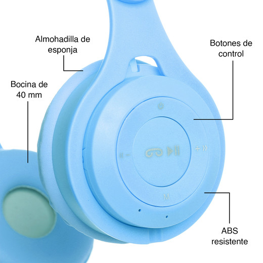 Audífonos Headphones Y08M Celeste