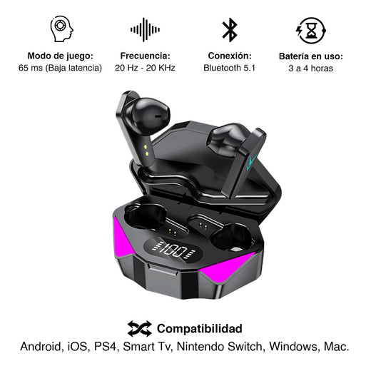 Audífonos Gamer Earphones X15 Negro