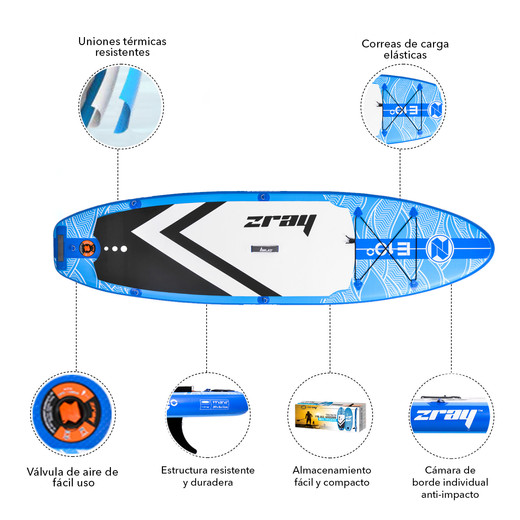 Stand Up paddle inflable Celeste