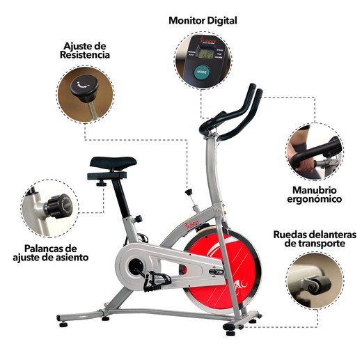 Bicicleta Spinning Sunny Health & Fitness SF-B1203 Volante de Inercia 10 Kg