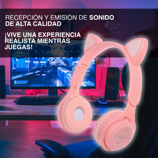 Audífonos Headphones Y08M Rosado