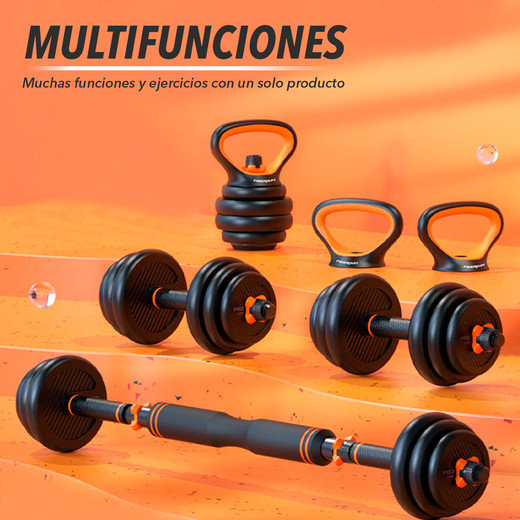 Set de Pesas Ajustable 20 Kg Kettlebells Negro