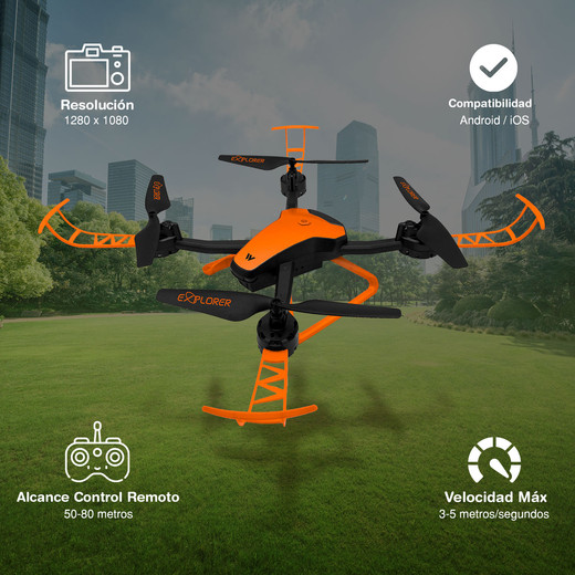 Drone A30 con Cámara HD y WiFi Naranjo