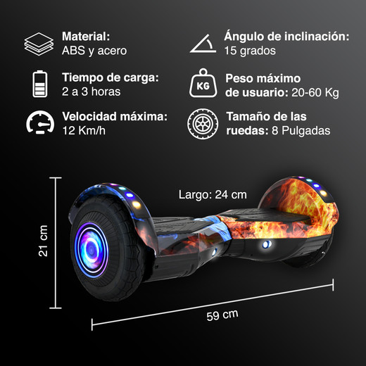 Hoverboard Bluetooth Luces 8