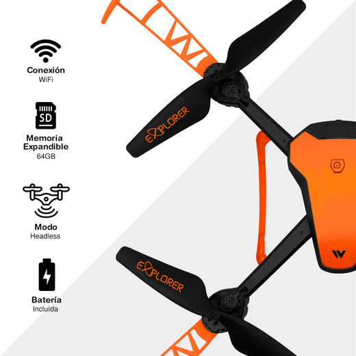 Drone A30 con Cámara HD y WiFi Naranjo