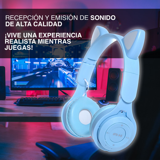 Audífonos Headphones Y08M Celeste