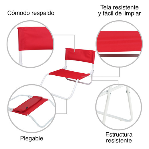 Silla de Descanso Plegable Rojo