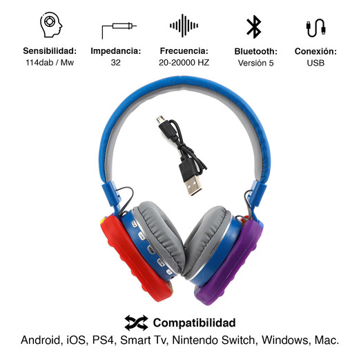 Audífonos Headphones 806E Azul