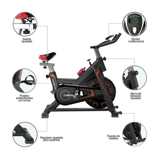 Bicicleta Spinning Dynamic Indoor Fitness Volante de Inercia 6 Kg