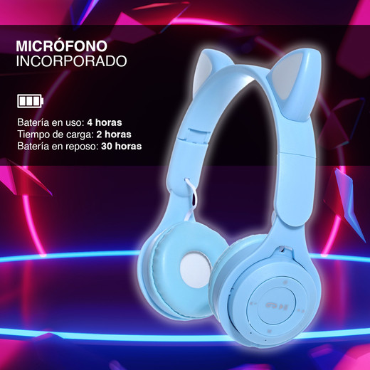 Audífonos Headphones Y08M Celeste