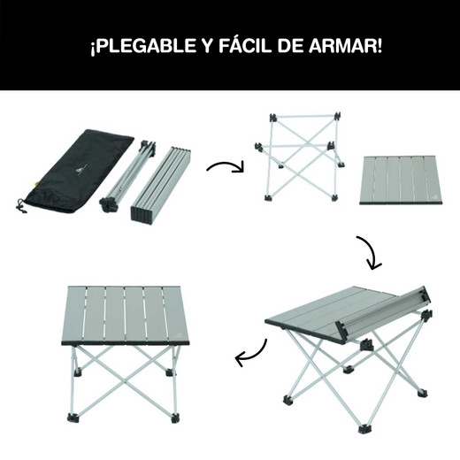 Mesa de Camping Plegable Portátil Gris