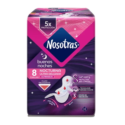 Nosotras Toalla Buenas Noches Malla 8 Unidades