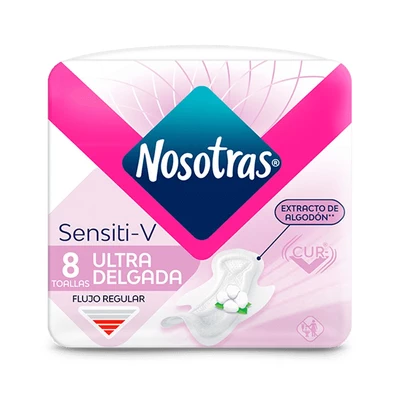 Nosotras Toalla Ultra Delgada Suave Natural 8 Unidades