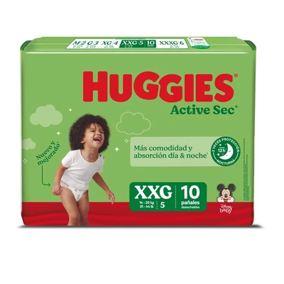 Huggies Active Sec Pañales Talla XXG 10 Unidades