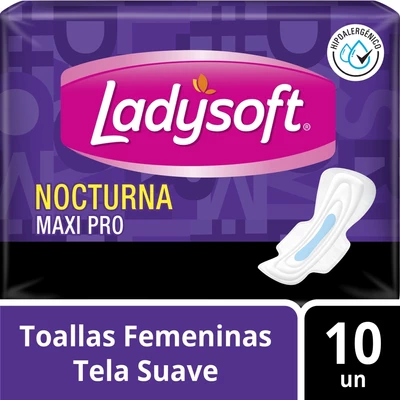 Ladysoft Toalla Nocturna Maxi Pro 10 unidades
