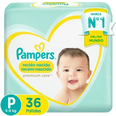 Pampers Premium Care Pañales Talla P 36 Unidades