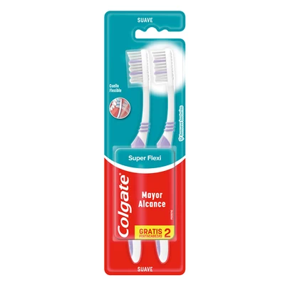 Colgate Cepillo Dental Super Flexi Suave 2 Unidades