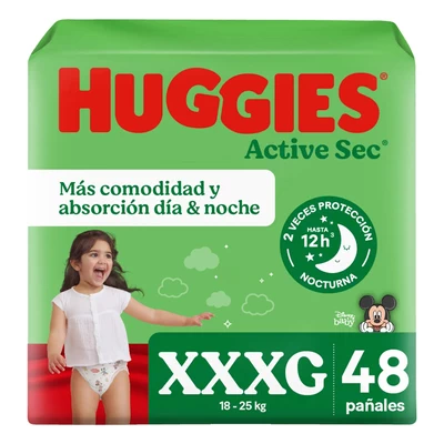 Huggies Active Sec Pañales Talla XXXG 48 Unidades