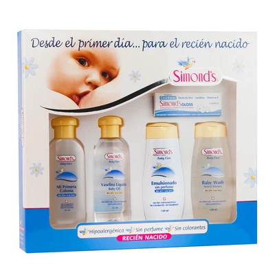Simonds Recién Nacido Set Vaselina + Colonia + Emulsionado + Jabón