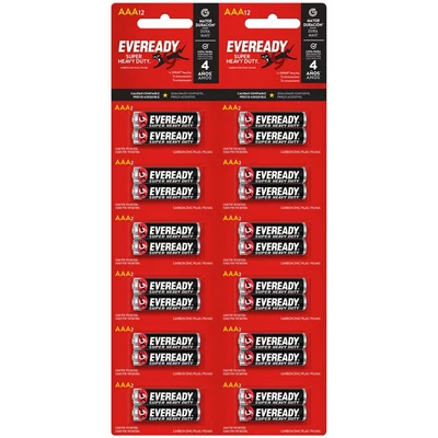 Eveready Pila Carbón AAA Tira 24 unidades