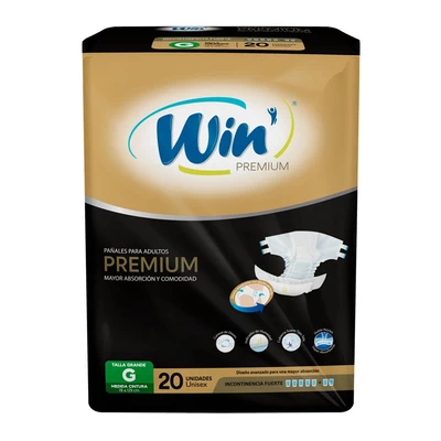 Win Premium Pañal Adulto Talla G 20 Unidades