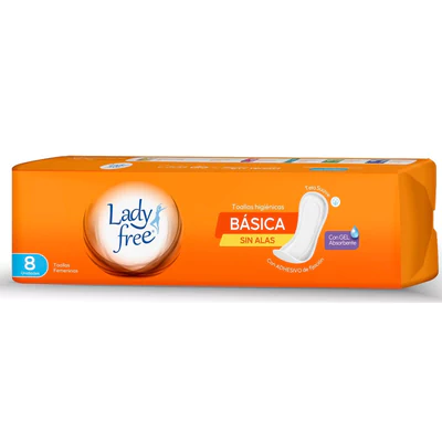 Lady Free Toalla Higienica Básica sin alas 8 unidades