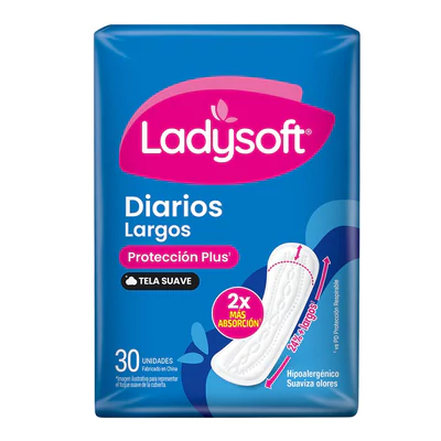 Ladysoft Protectores Diarios Largo 30 unidades