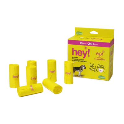 Hey! Bolsas Sanitarias para Mascotas 16 Rollos 33 x 23 cm