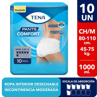 Tena Pants Comfort Unisex Talla M 10 Unidades