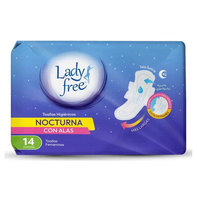 Lady Free Toalla Higienica Nocturna 14 unidades