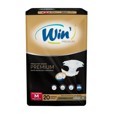 Win Premium Pañal Adulto Talla M 20 Unidades