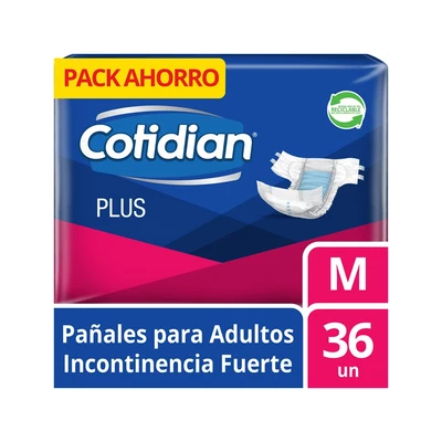 Cotidian Plus Pañal Adulto Talla M 36 Unidades