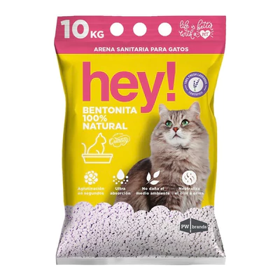 Hey! Arena Sanitaria para Gatos Aroma Lavanda 10 kg