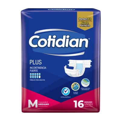 Cotidian Plus Pañal Adulto Talla M 16 unidades