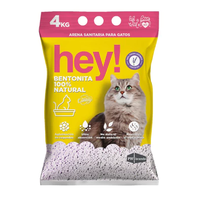 Hey! Arena Sanitaria para Gatos Aroma Lavanda 4 kg