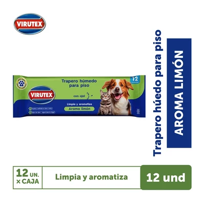 Virutex Pet Trapero Húmedo Limón 12 Unidades
