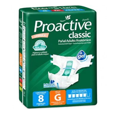 Proactive Pañal Adulto Talla G 8 Unidades