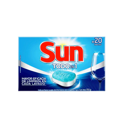 Sun Lavavajillas Tabletas Maquina 3 en 1  20 unidades