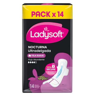 Ladysoft Toalla Higienica Nocturna Suave X 14 unidades
