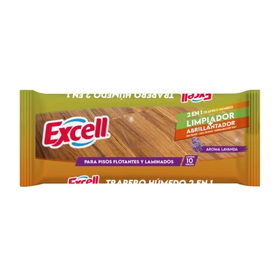 Excell Trapero Húmedo 2 en 1 Limpia y Brilla 10 Unidades